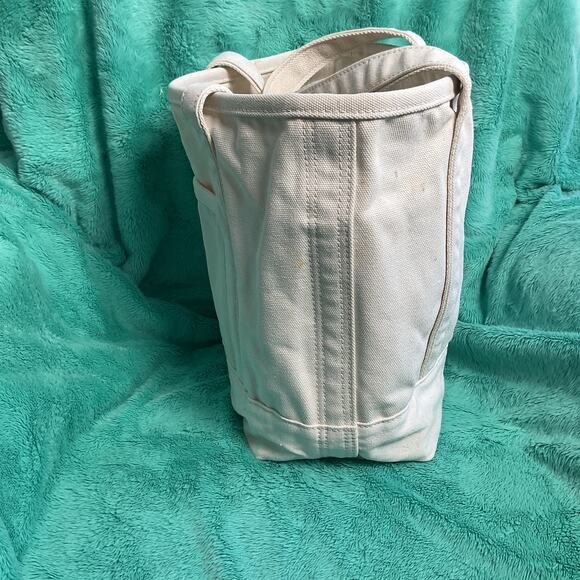 Lands End Durable Canvas Tote Bag Pure Cotton White 62830 - Picture 3 of 13